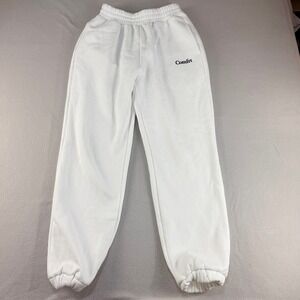 Comfrt Women White Logo Fleece Jogger Sweatpants Small
